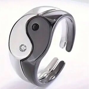 One Set 2 pieces Friendship Rings One Size Yin Yang